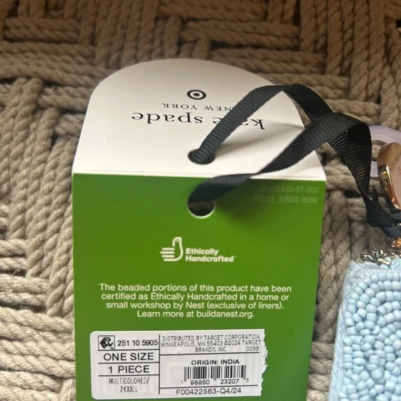 KATE SPADE x TARGET COLLABORATION Blue & Green Beaded Clutch NWT - Picture 9 of 12